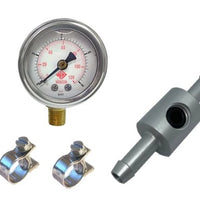 Kit Manomètre pression d'essence 1-8 bar pour injection et raccord 1/8 NPT 8mm