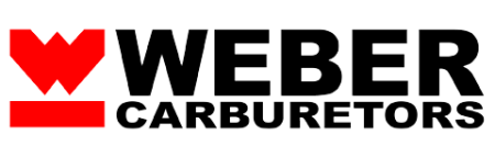 Logo carburateurs Weber avec W Weber rouge et texte noir