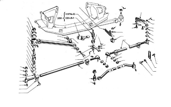 Ensemble goujon et coussinet barre d'accouplement centrale Ford Anglia