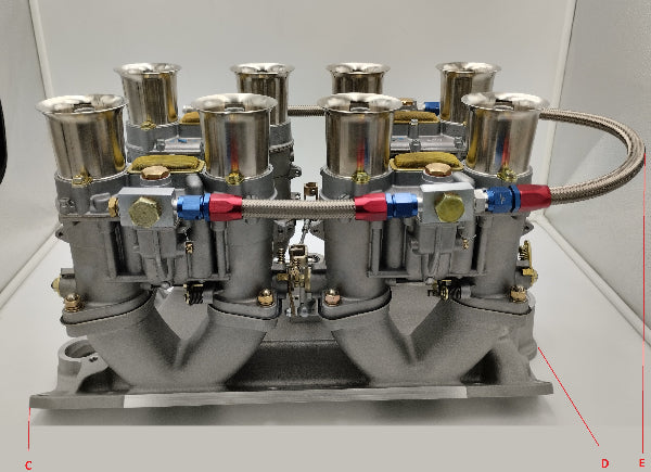Kit Conversion 4 x Carburateurs WEBER 48IDA pour Chevrolet Small Block