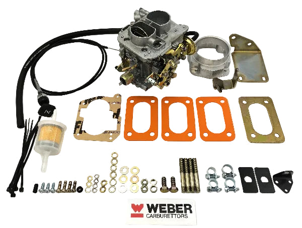 Kit de conversion Webcon avec carburateur WEBER 32/34 DMTL pour Nissan Patrol 2.8, en remplacement du Hitachi DAF 342 d’origine.