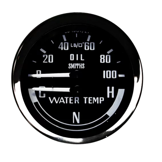 Jauge double température Eau / Pression Huile Smiths Classic MGB C-N-H