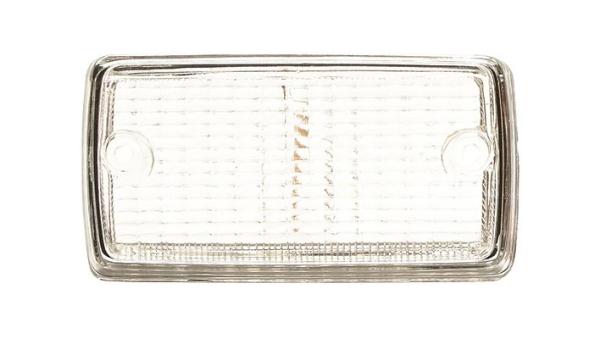 Front indicator lens for Ford Escort MK1, white with painted chrome surround