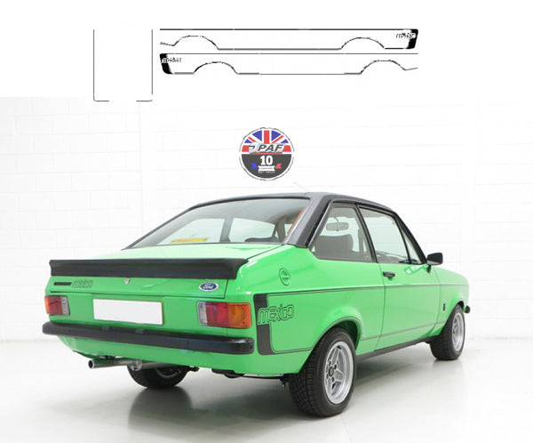 Kit Autocollants Bandes Laterales Ford Escort MK2 Mexico