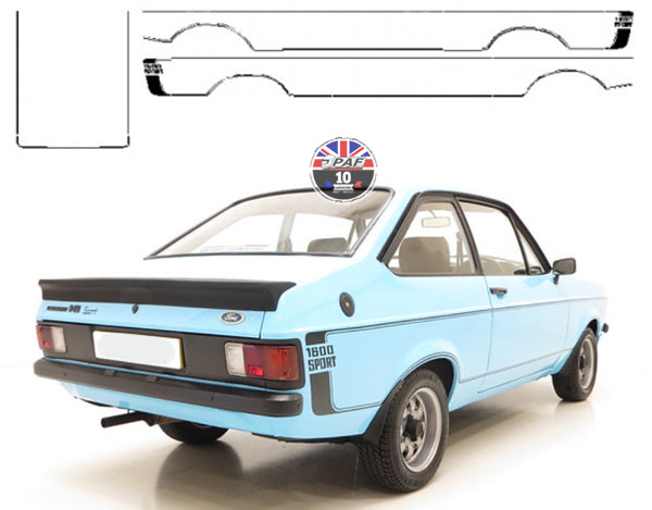Kit Autocollants Bandes Laterales Ford Escort 1300 / 1600 Sport