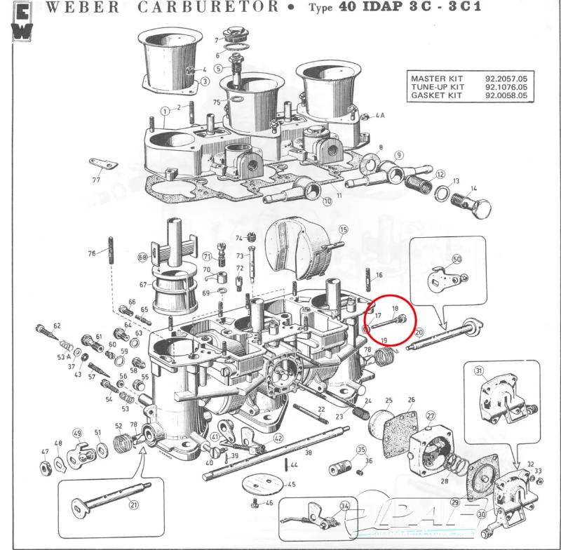 Rondelle Axe Flotteur / Float Pin Carburateur WEBER 40 IDA3C
