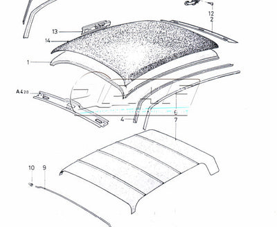 Ciel de toit / Pavillon Ford Cortina MK4 Taunus TC2 1976-1979