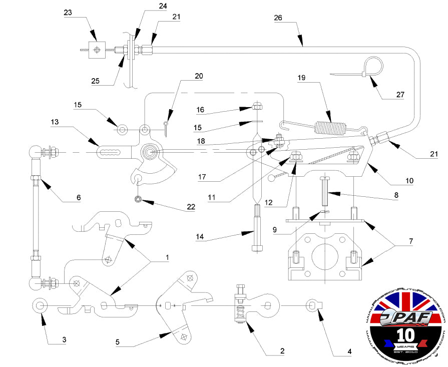Ecrou kit Commande Accélérateur Carburateur WEBER DCOE LP
