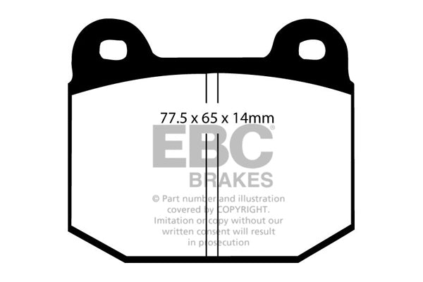 Plaquettes Freins Lotus Exige 1.8 2001 à 2007. EBC Ultimax