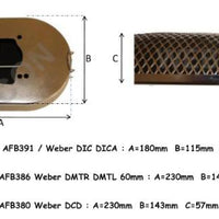 Filtre à air chrome "dome" 60mm Carburateur WEBER DMTR / DMTL / DAT / DATR / DFTM / DMTE / 30/34 DFTH