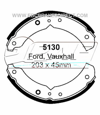 MÃ¢choires / Garnitures freins avants FORD Anglia 1.2 1962-67 EBC5130