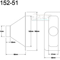 Rectangular air scoop 152mm x 51mm