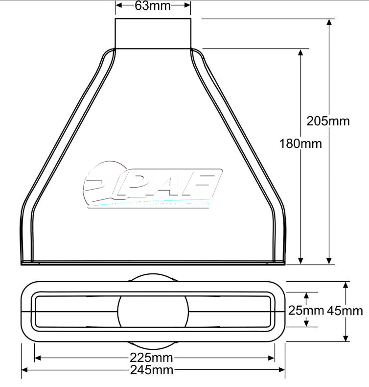 Ecope air rectangulaire ultra fine 225mm x 25mm