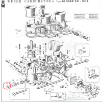 Ecrou Axe Carburateur WEBER 40 IDA3C