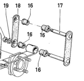 Silent Bloc Polyurethane Etriers Lames de suspension ArriÃ¨res Ford Anglia Diametre 19.5 ext