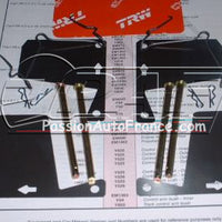Kit Montage Plaquettes Freins Escort M1 & MK2 ; Capri MK1, MK2, MK3, Cortina MK3, MK4, MK5 - Disques non ventilés