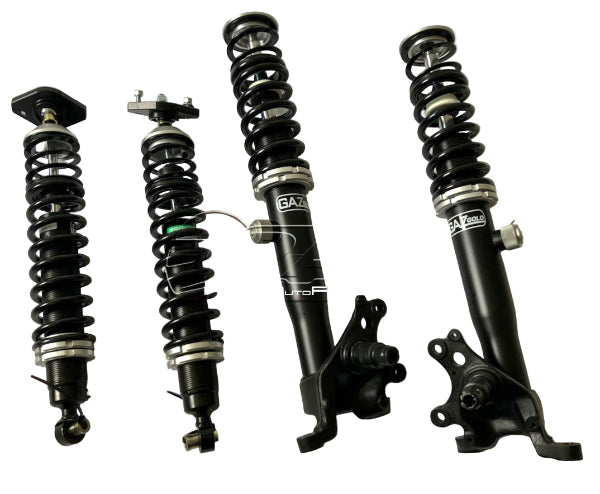 Adjustable front and rear coilover shock absorber kit GAZ Shocks GOLD for BMW E30