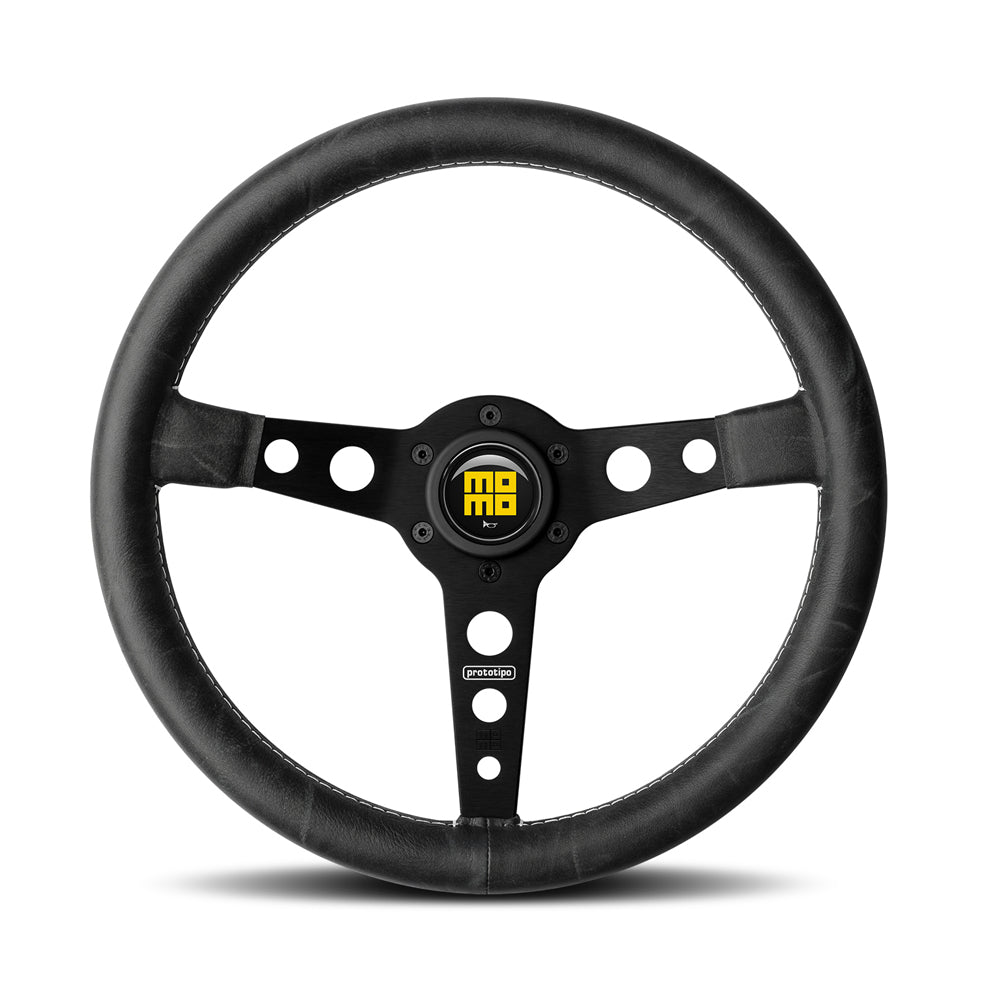 MOMO Prototipo Heritage Black Steering Wheel / Black 350mm