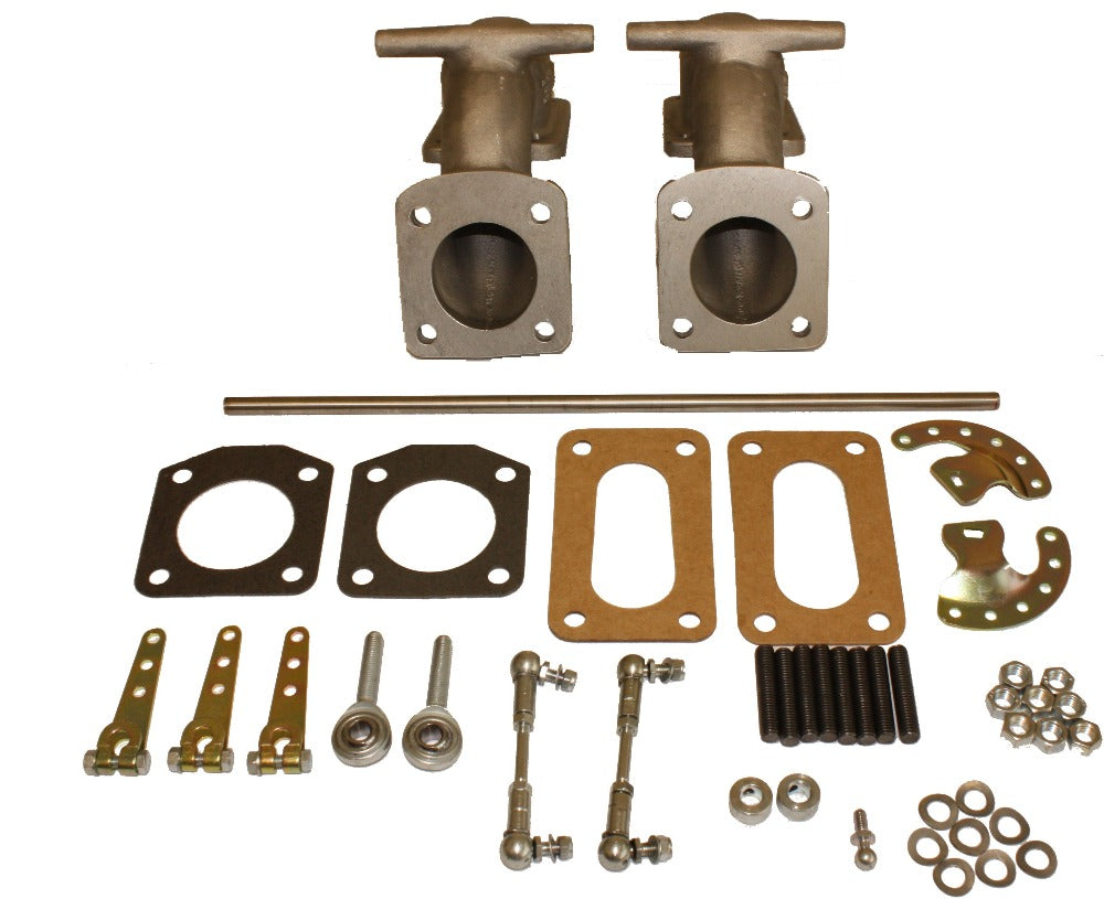 Paire de Pipes Admission pour Double Carburateurs WEBER 32/36 DGV Triumph TR6 remplace Carburateur Stromberg