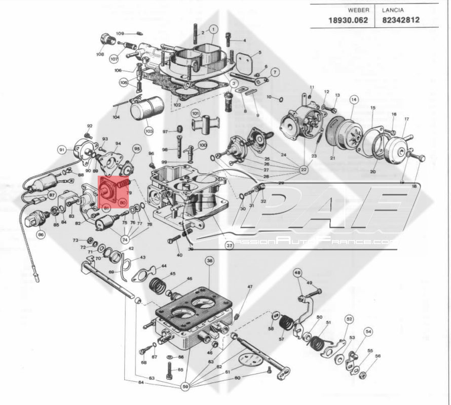 Membrane de Pompe Carburateur WEBER 36 & 38 ADL ADLA