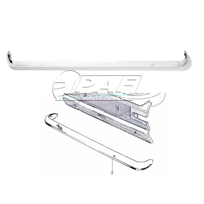 Pare Chocs Arriere Chrome avec dÃ©coupe Ford Escort MK1