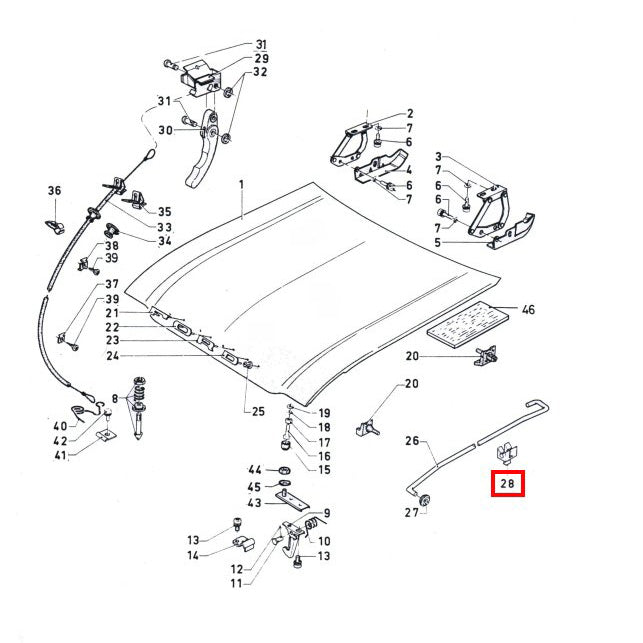 Clip béquille de capot Ford Escort MK1