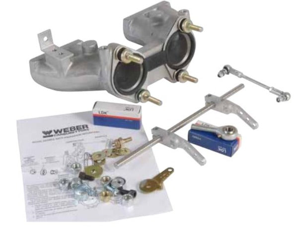 Pipe d'admission Aluminium pour montage 1 x Carburateur WEBER 45 DCOE sur Midget/Spitfire 1500