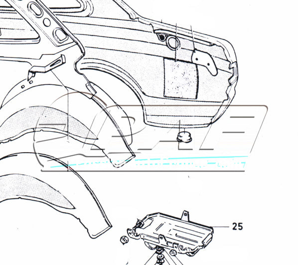 Bac Batterie (version dans le coffre) Ford Escort MK1 MK2