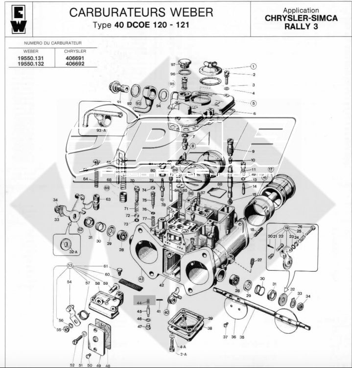 Ressort soupape de pompe Carburateur WEBER 40 DCOE