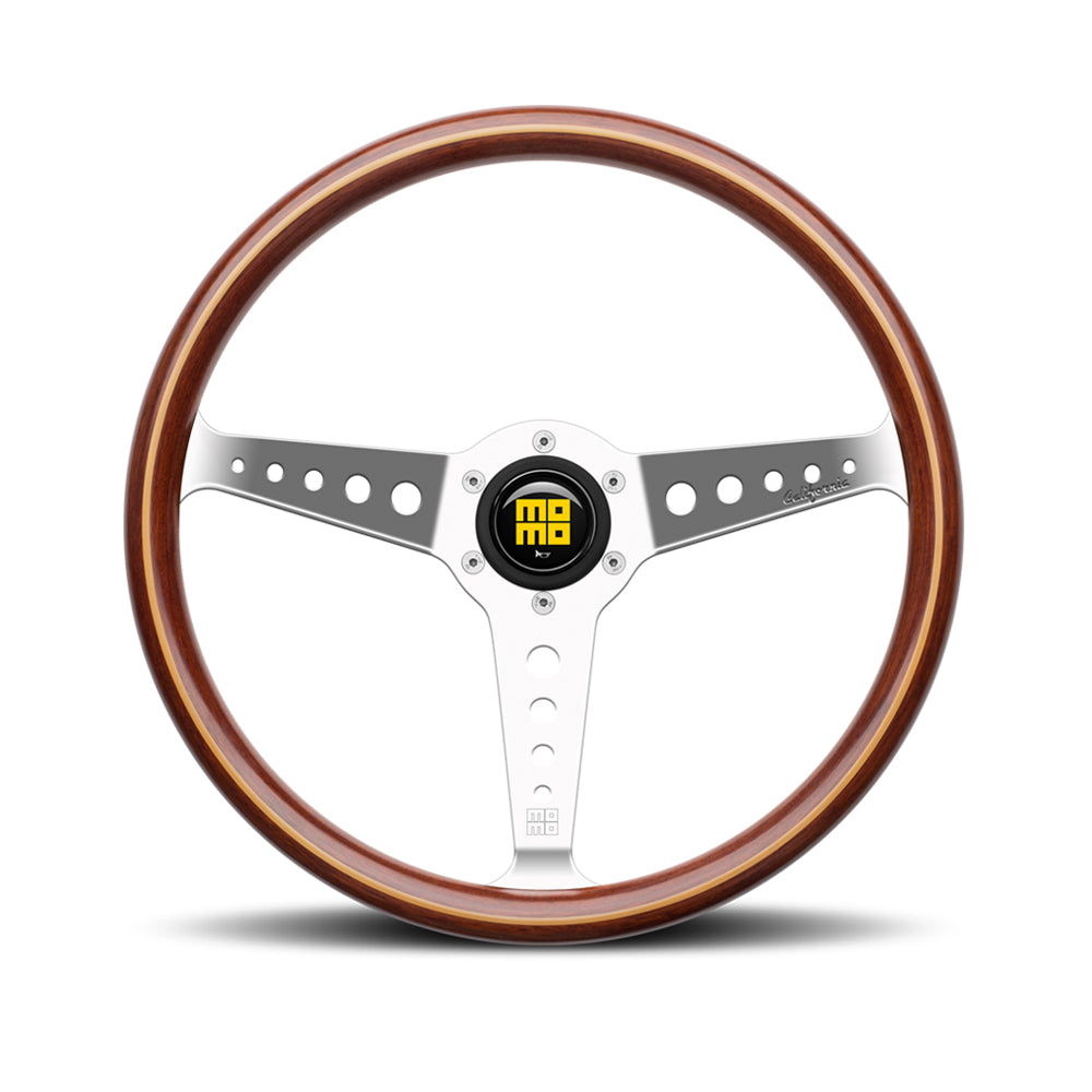 MOMO California Heritage Wood and Chrome Steering Wheel
