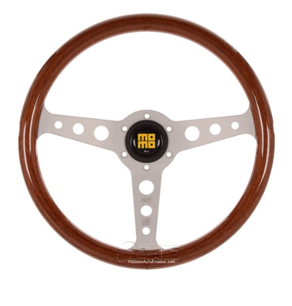 Volant MOMO Indy Heritage Bois & Aluminium brossÃ©