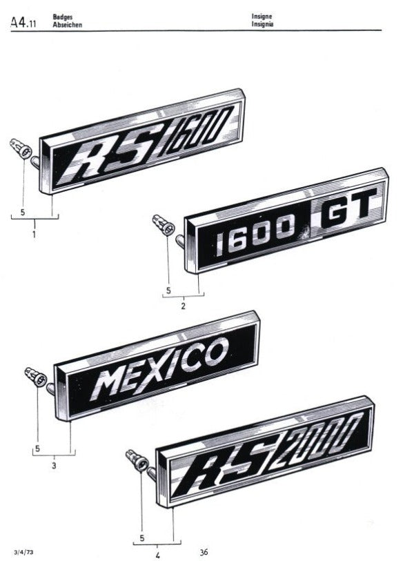 Support Chrome Badge Ford Escort MK1