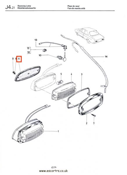 Paire de joints feux de recul Ford Escort MK1