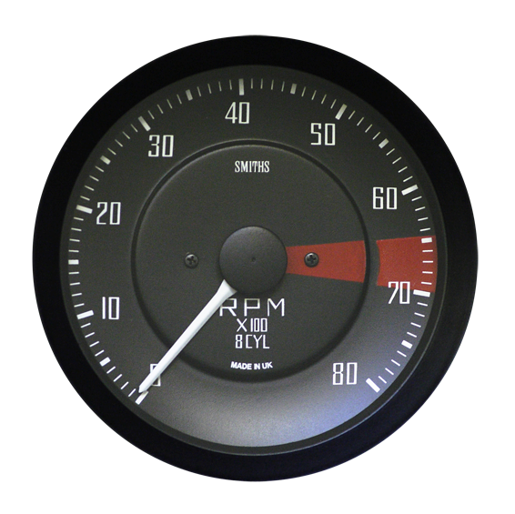 Compte Tours Smiths Classic GT40 100mm avec zone rouge