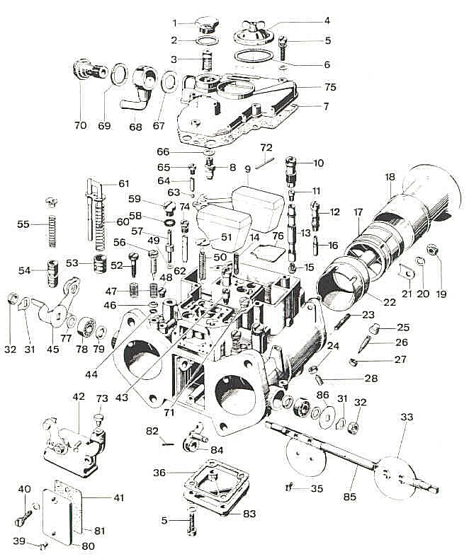 Vis couvercle starter Carburateur WEBER DCOE
